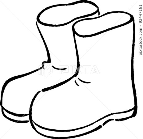 Simple boots hand-drawn style illustration line drawing material 92447161