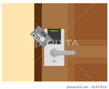 Hotel doorknob card key vector illustration Hotel doorknob card key vector illustration 92447618