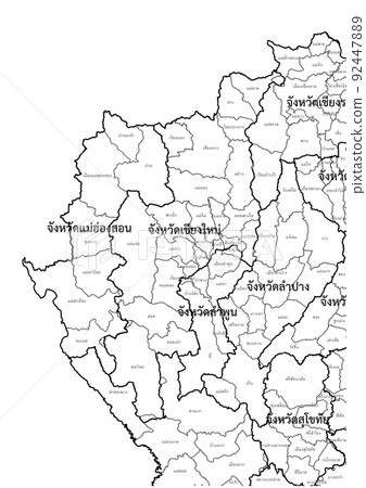 Thailand map southern province asia 92447889