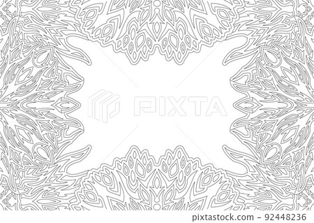 Art for coloring book with vintage border 92448236