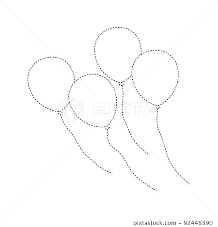 Balloon tracing worksheet for kids 92448390