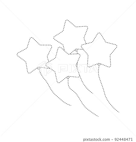 Star balloon tracing worksheet for kids 92448471