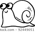 Cute simple snail hand-drawn style illustration line drawing material 92449051