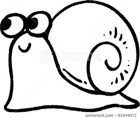 Cute simple snail hand-drawn style illustration line drawing material 92449051