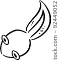 Cute tadpoles seen from above Hand-drawn style illustration line drawing material 92449052