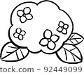 Simple hydrangea ① Hand-drawn style illustration line drawing material 92449099