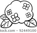 Simple hydrangea ② Hand-drawn style illustration line drawing material 92449100