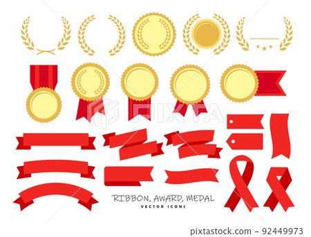 Ribbon medal awards and other icon sets 92449973
