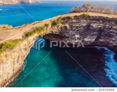 Landscape over Broken Beach in Nusa Penida, Indonesia Angel's BillaBong Beach. Popular tourist destination Bali 92450469