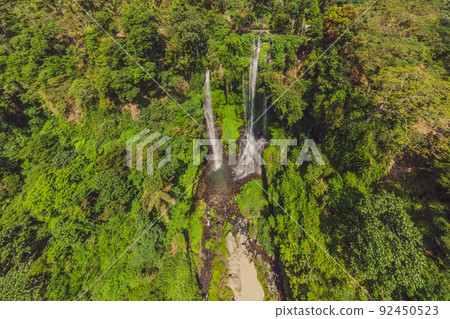 Beautiful tropical Sekumpul Waterfall in Bali, Indonesia 92450523