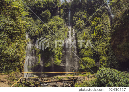 bali, fiji waterfall from the sekumbul waterfalls, indonesia, asia 92450537