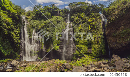 bali, fiji waterfall from the sekumbul waterfalls, indonesia, asia 92450538
