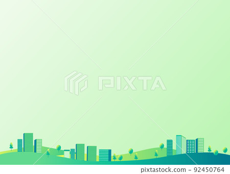 建設綠色小鎮背景插畫素材 92450764