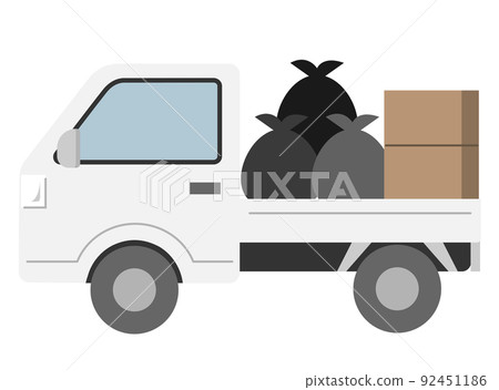 Sideways light truck loaded with disused items Sideways light truck loaded with disused items 92451186