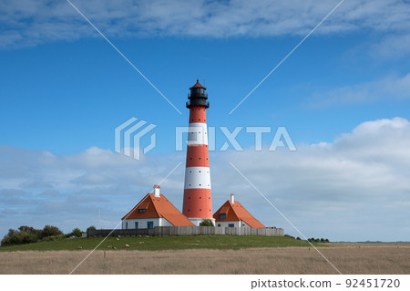 Lighthouse of Westerhever, North Frisia, Germany 92451720