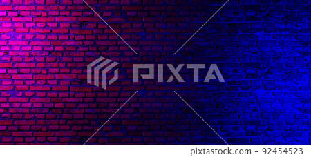 Neon brick wall background concept Neon brick wall background concept 92454523