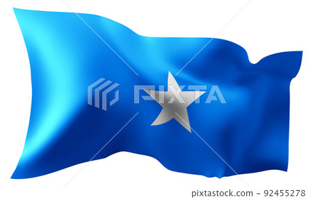 Flag of Somalia waving in the wind. 92455278