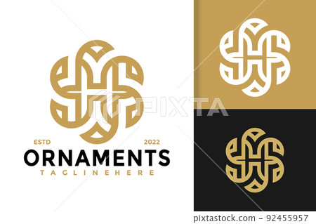 Letter H Ornament Logo Design, brand identity logos vector, modern logo, Logo Designs Vector Illustration Template 92455957