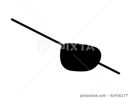 Pirate eye patch or blindfold mask black silhouette vector illustration. 92456277