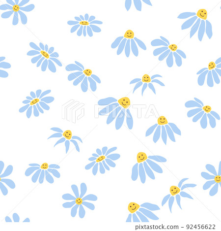 Groovy daisy retro seamless pattern. 70s vibe hippie ornament. Floral wallpaper. Groovy daisy retro seamless pattern. 70s vibe hippie ornament. Floral wallpaper. 92456622