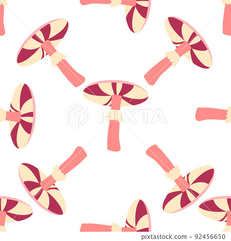 Magic mushrooms seamless pattern. Psychedelic hallucination. 60s hippie colorful art. Vintage psychedelic textile, fabric, wrapping, wallpaper. 92456650