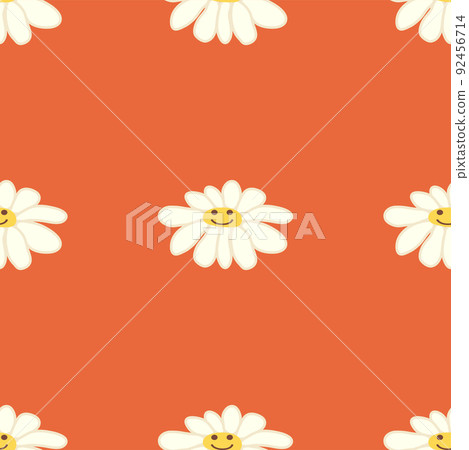Groovy daisy retro seamless pattern. Positive colorful iilustration. 70s vibe hippie ornament. Groovy daisy retro seamless pattern. Positive colorful iilustration. 70s vibe hippie ornament. 92456714