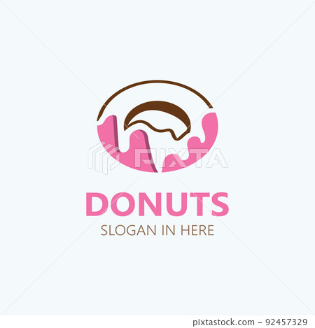 Donut logo image bakery food design, theme business template 92457329