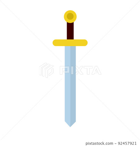 Ancient sword. Sharp blade with brown handle 92457921