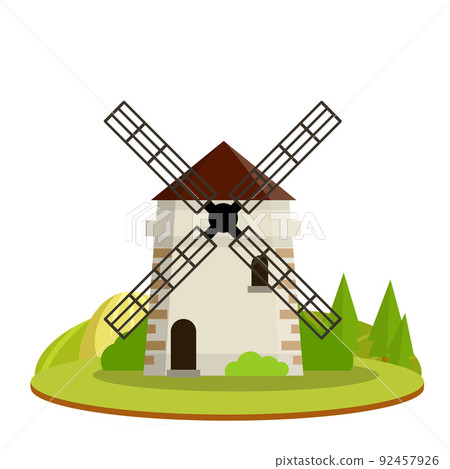 Cartoon flat illustration - old countryside 92457926