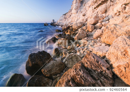 Sunset over sea. Beautiful colorful sunset over the Black Sea in Crimea. Ukraine. Sunset over sea. Beautiful colorful sunset over the Black Sea in Crimea. Ukraine. 92460564