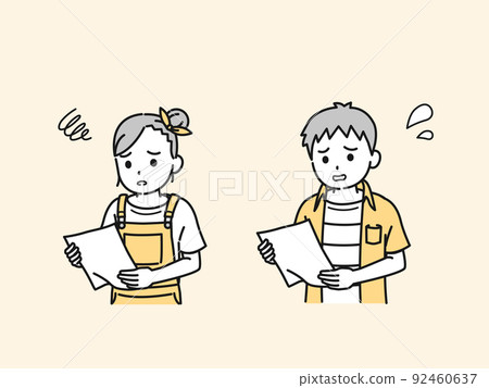 Children who are depressed when they see the answer sheet Test results Illustration 92460637