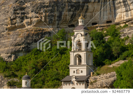 Ancient cave bakhchisaray city road chufut crimea medieval street old, from history blue in architecture for rock tree, mountain bakhchisarai. Defensive scene crimean, Ancient cave bakhchisaray city road chufut crimea medieval street old, from history blue in architecture for rock tree, mountain bakhchisarai. Defensive scene crimean, 92460779