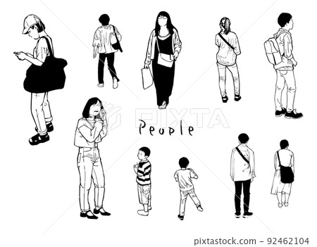 Passersby, people in the city 92462104