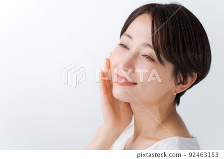 Female skin care white background Female skin care white background 92463153