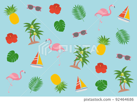 Tropical_summer_background_blue 92464686