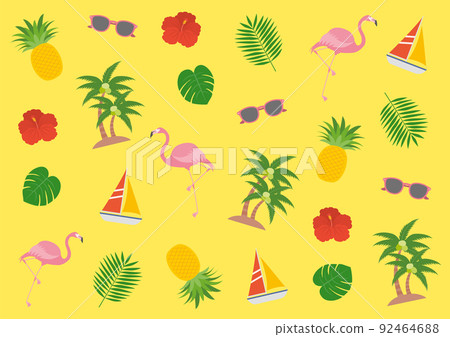 熱帶夏季背景黃色 92464688