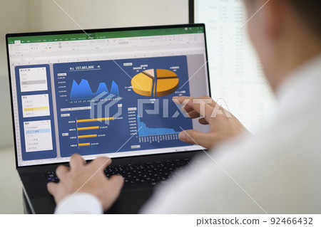 General affairs, accounting, clerical work, sales affairs, general affairs, management dashboard, table graph 92466432