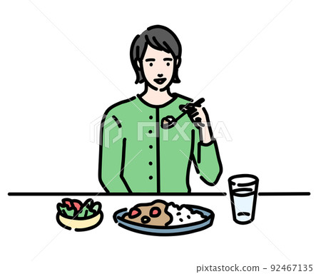 吃健康飲食的年輕女人 92467135
