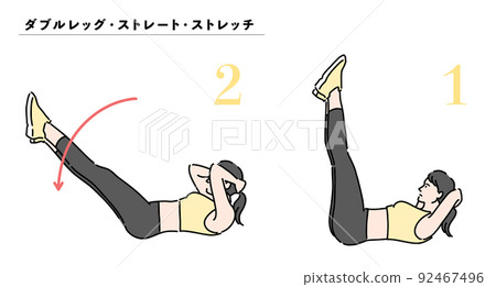 一位女士正在解釋雙腿伸直的程序 92467496