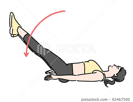 Young woman doing leg raise 92467500
