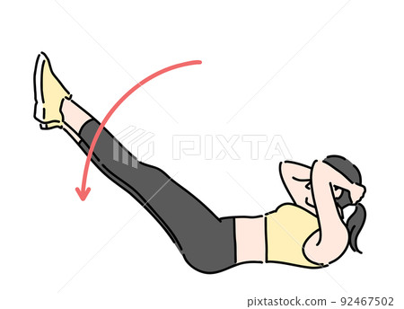 Double leg straight stretch young woman 92467502