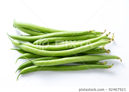 Green beans (green beans, three-degree beans). (White background) Green beans (green beans, three-degree beans). (White background) 92467921