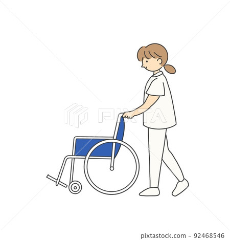 推輪椅的醫護人員 推輪椅的醫護人員 92468546