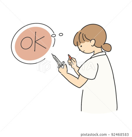 檢查藥物的醫療保健專業人員 檢查藥物的醫療保健專業人員 92468583
