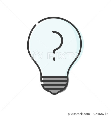 ??帶有 ― 字符的燈泡 與電有關的每個問題和故障的圖像材料 ??帶有 ― 字符的燈泡 與電有關的每個問題和故障的圖像材料 92468716