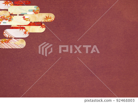 Japanese-style background material that feels the season of autumn and autumn leaves Japanese-style background material that feels the season of autumn and autumn leaves 92468803
