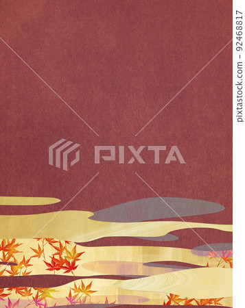 感受秋天和紅葉季節的日式背景材料 92468817