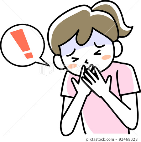Young woman in trouble with nausea Young woman in trouble with nausea 92469328