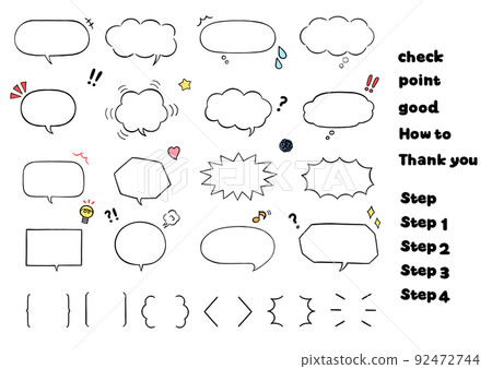 Pen drawing style, balloon frame set. - Stock Illustration [92472744 ...