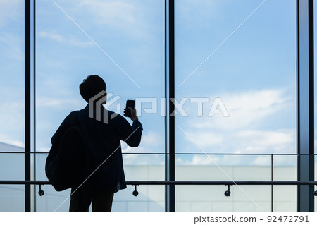 Male silhouette shooting cooperation: LINK FOREST 92472791